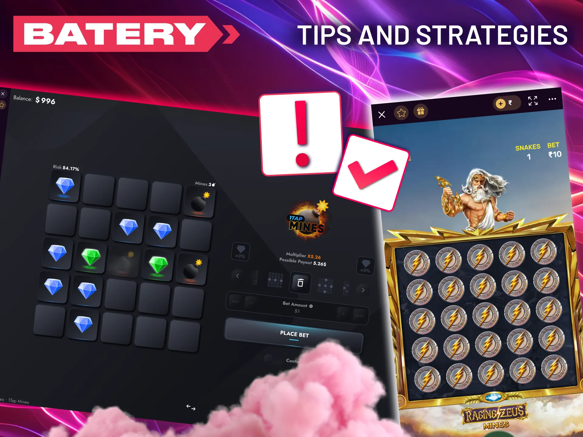Batery mines tips learn demo mode and improve play.