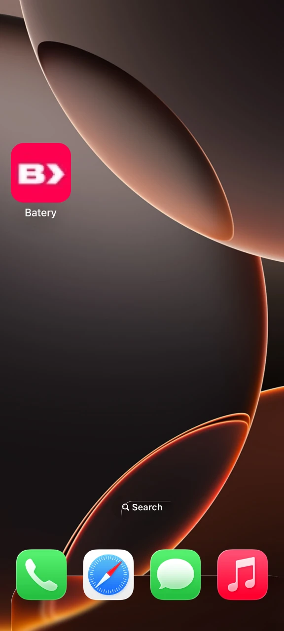 Open the Batery shortcut on the home screen.