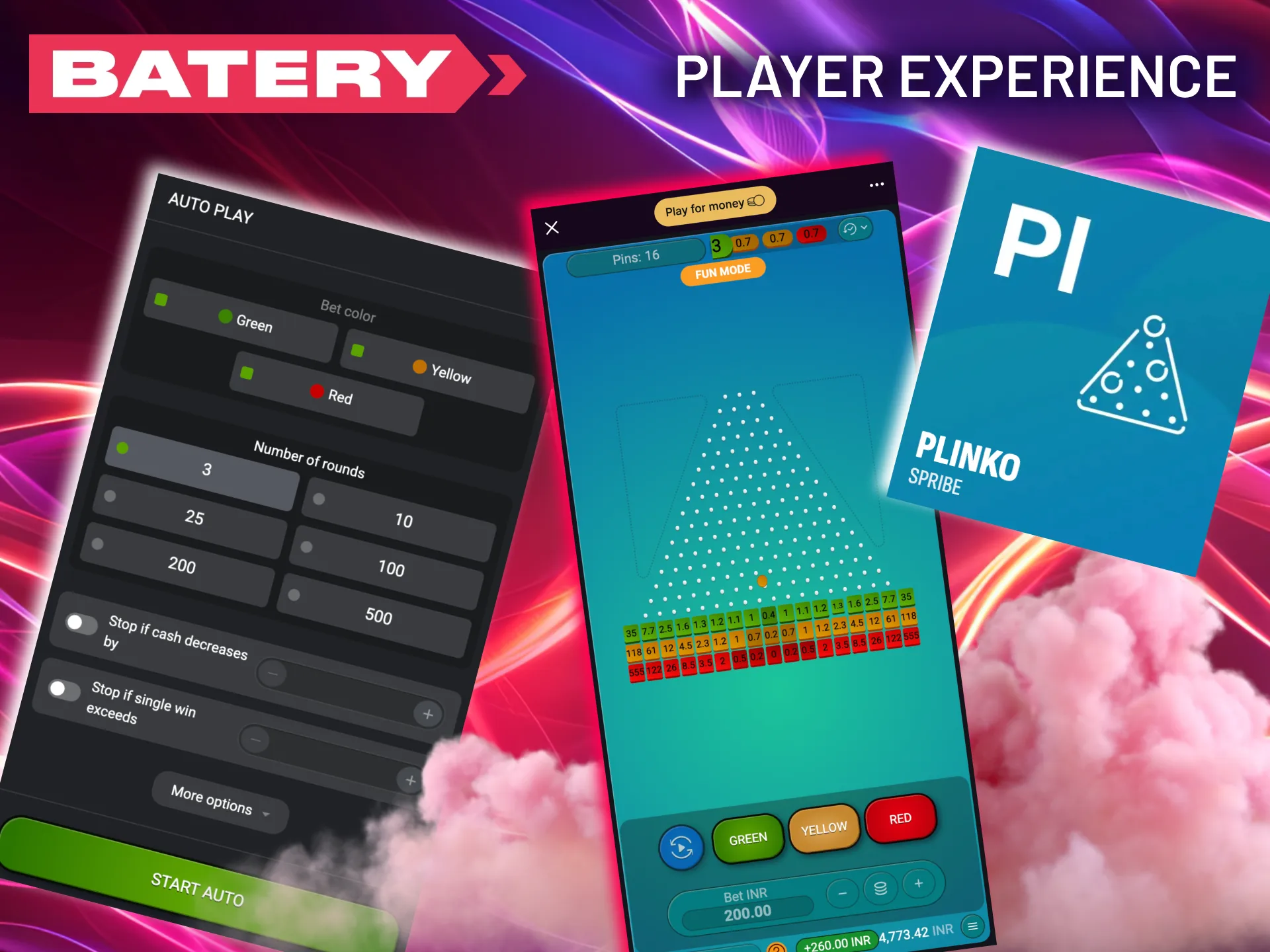 Play Plinko at Batery with seamless performance across all devices.